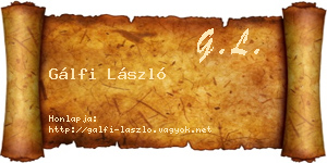 Gálfi László névjegykártya